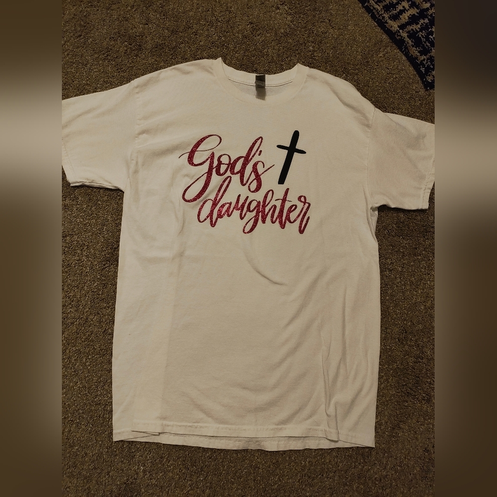A simple t-shirt that says "God's Daughter"